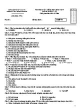 Đề thi học kì I Tin học lớp 10 - Mã đề 971 - Năm học 2016-2017 - Trường THPT Dương Đông